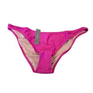 NWT J Crew Womens Heritage 1989 High Leg Bikini Bottom Size XL Pink neon barbie